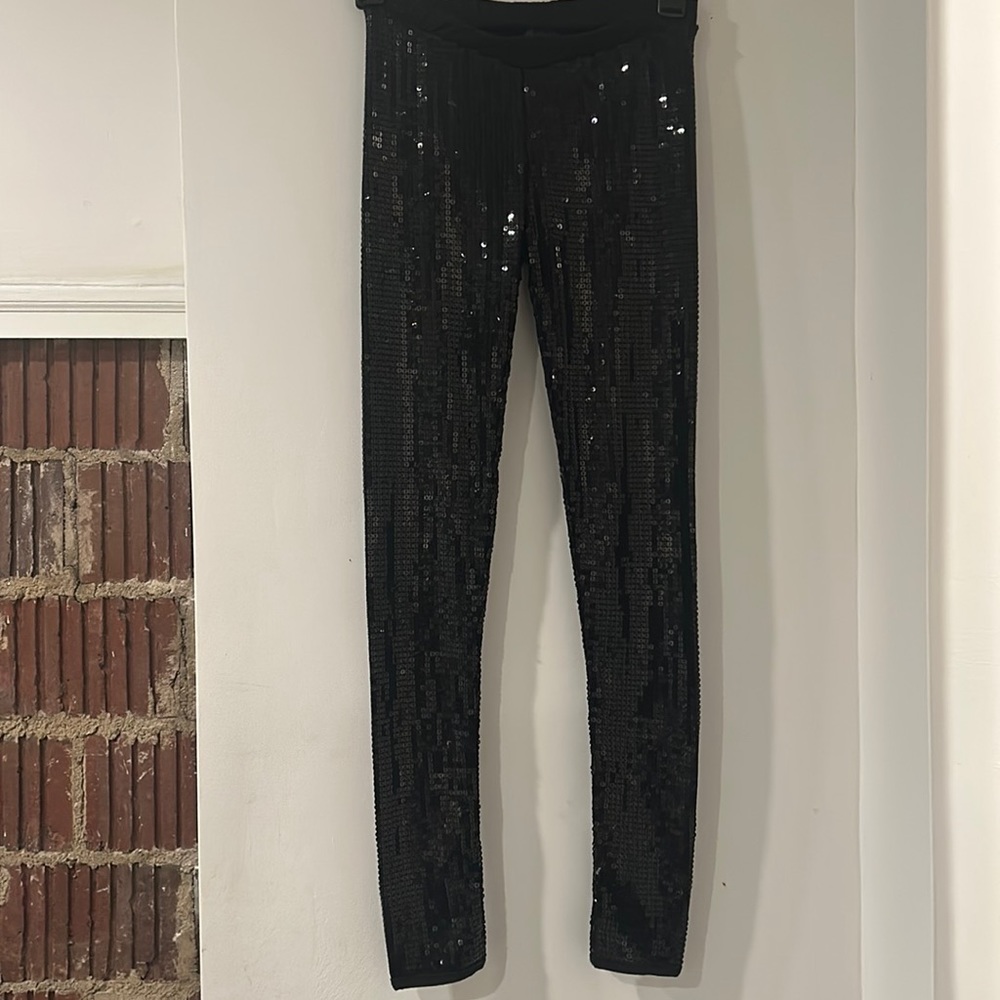 Black sequin leggings size small